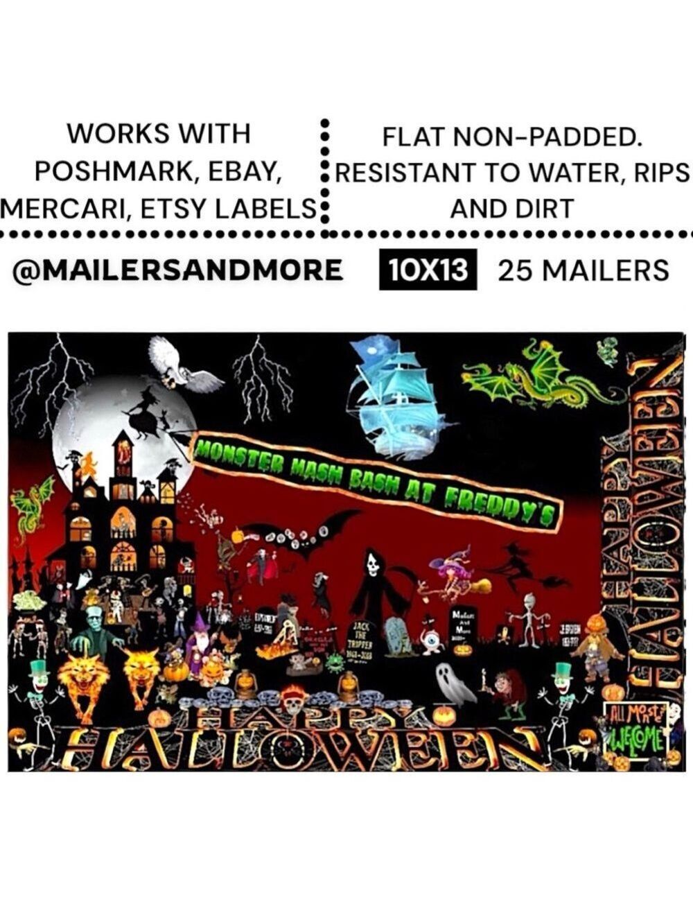 25 10x13 Poly Mailers Halloween Shipping Envelopes PRICE IS FIRM Monster Fall